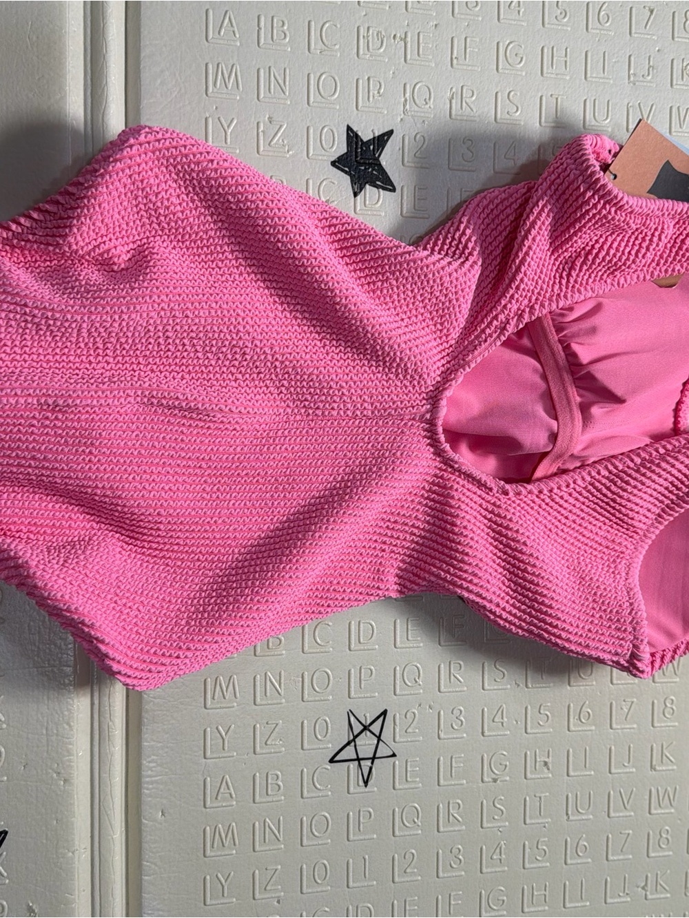 Shade & Shore Hot Pink Textured One-Piece Swimsuit - Picture 5 of 5